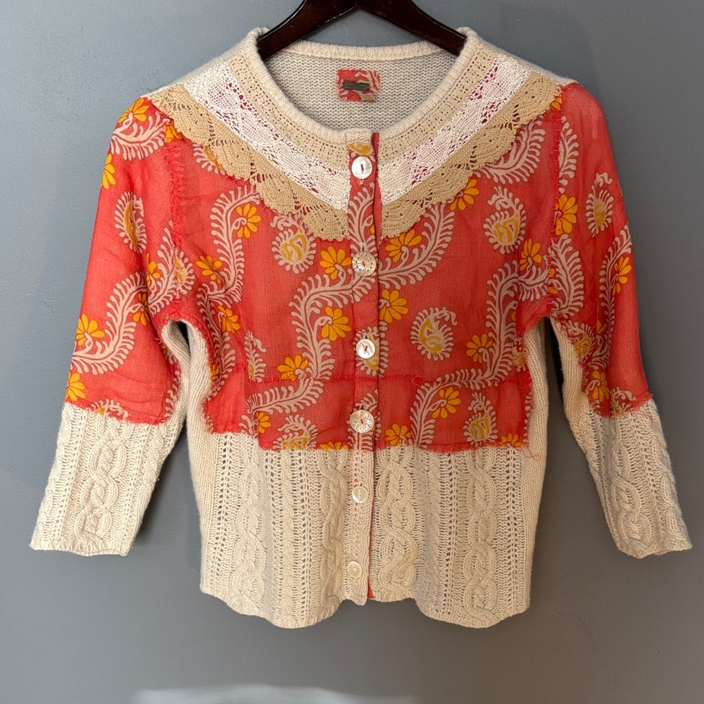 Free People Cream Knit Sweater